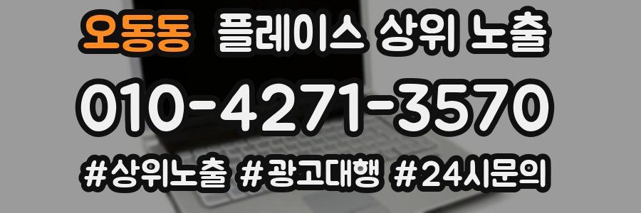 오동동 플레이스 상위 노출 안내