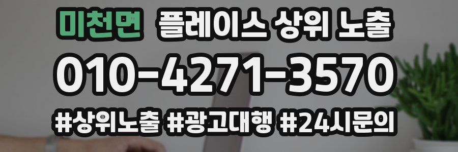 미천면 플레이스 상위 노출 상담