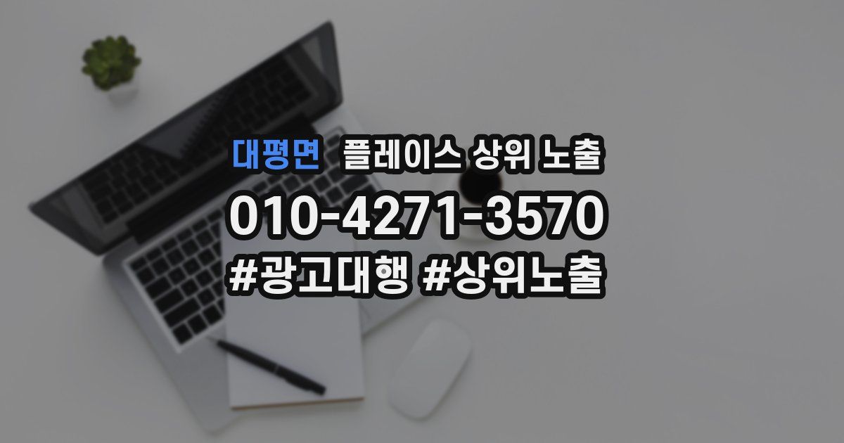 대평면 플레이스 상위 노출 상담
