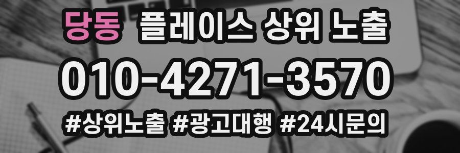 당동 플레이스 상위 노출 상담