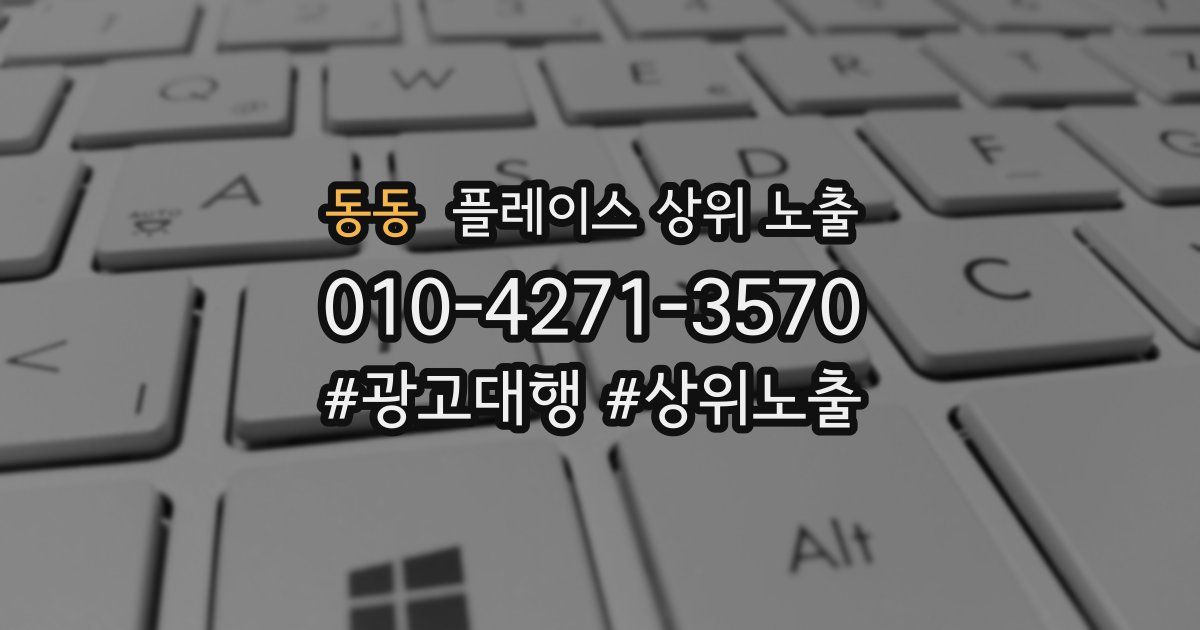 동동 플레이스 상위 노출 상담