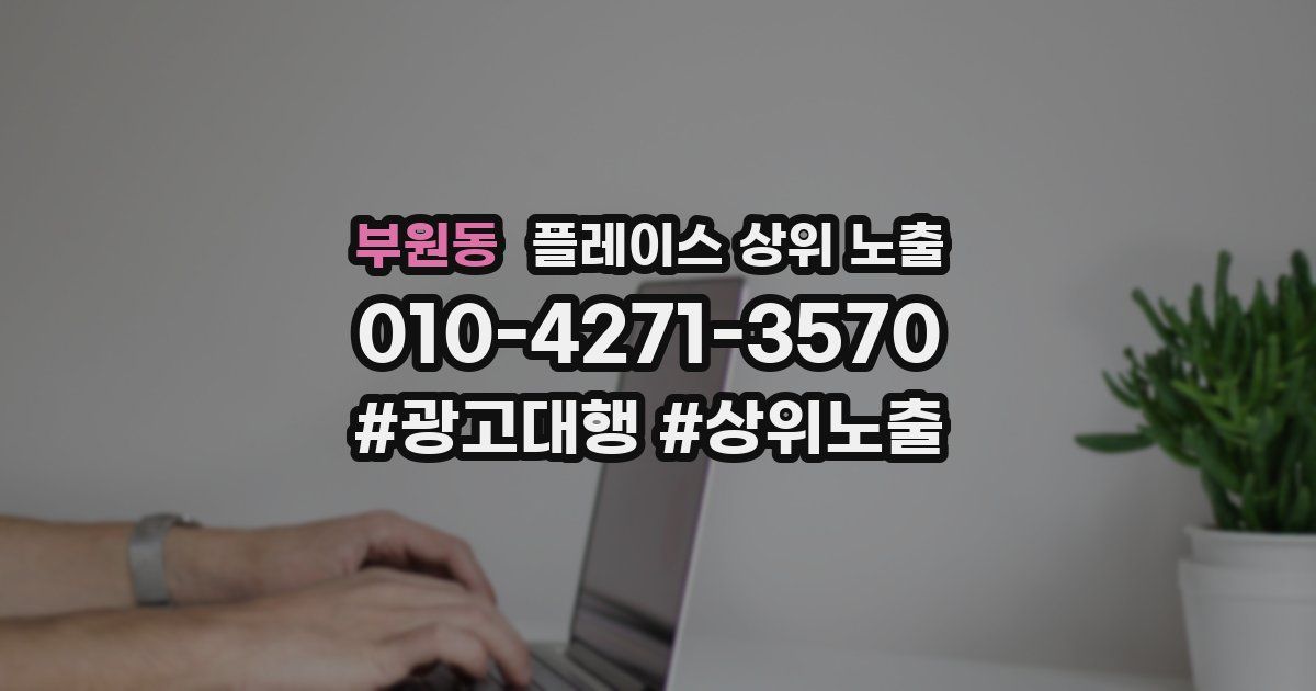 부원동 플레이스 상위 노출 안내