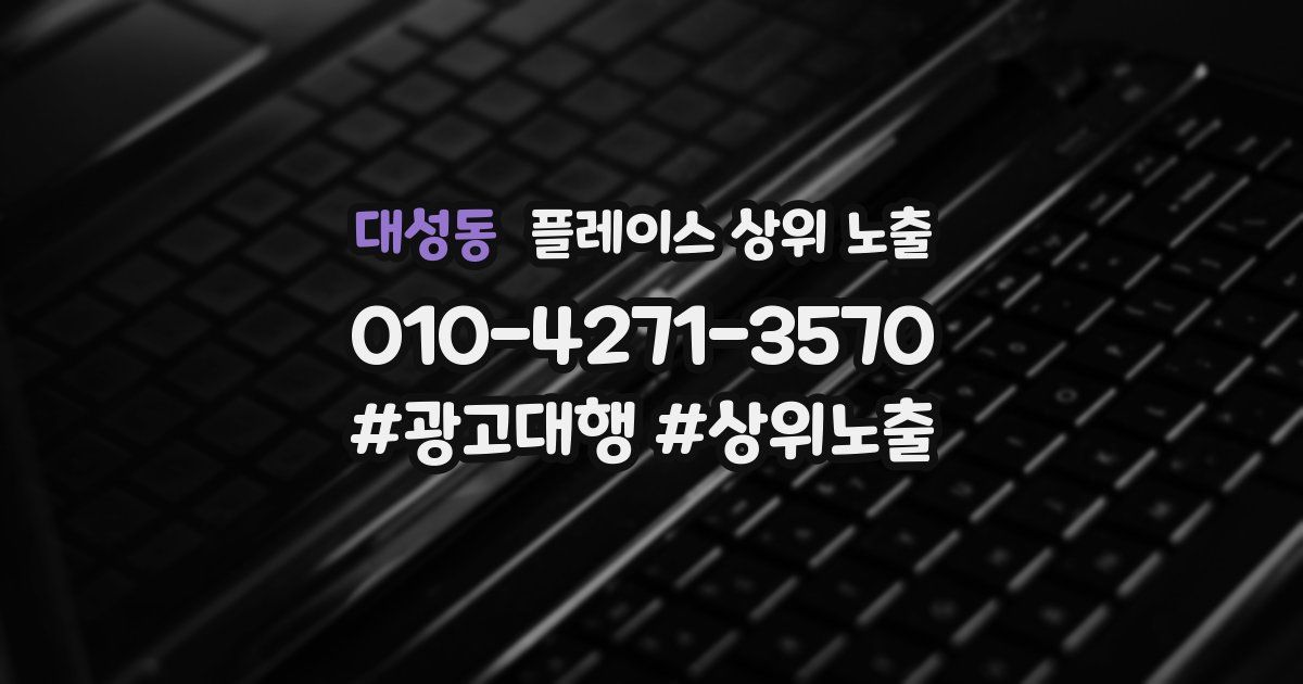 대성동 플레이스 상위 노출 상담