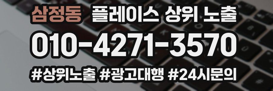 삼정동 플레이스 상위 노출 안내