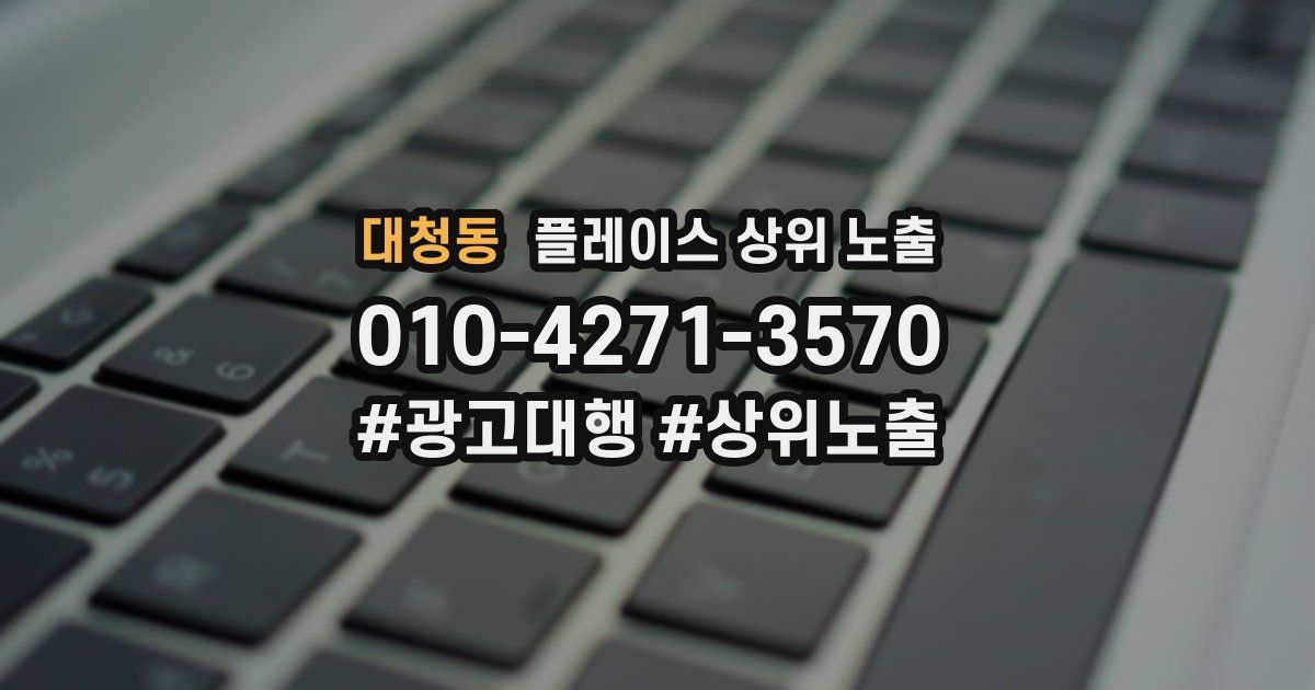 대청동 플레이스 상위 노출 상담