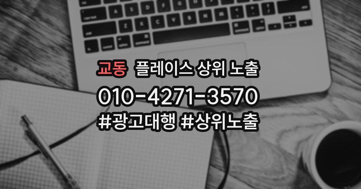 교동 플레이스 상위 노출 가이드