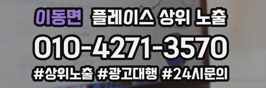 이동면 플레이스 상위 노출 안내