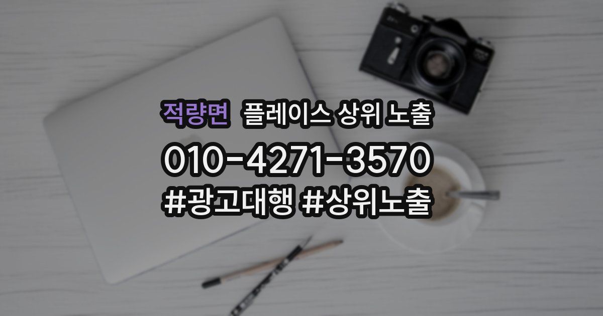 적량면 플레이스 상위 노출 전략
