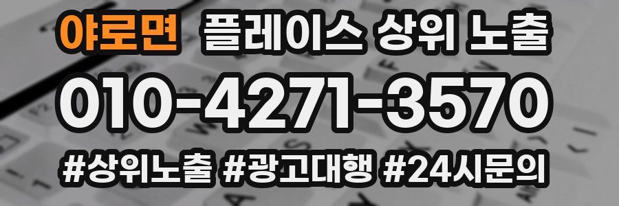 야로면 플레이스 상위 노출 개선