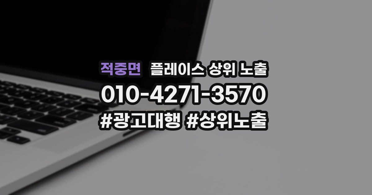 적중면 플레이스 상위 노출