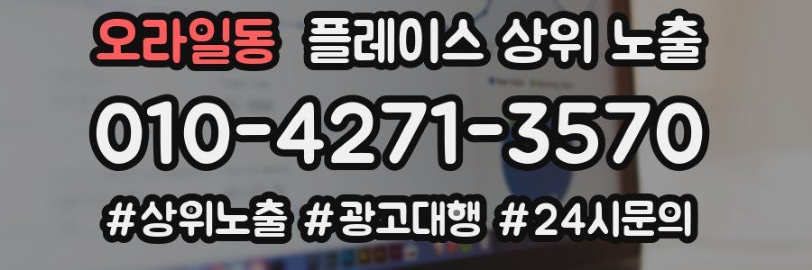 오라일동 플레이스 상위 노출
