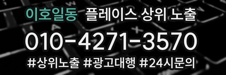 이호일동 플레이스 상위 노출 안내
