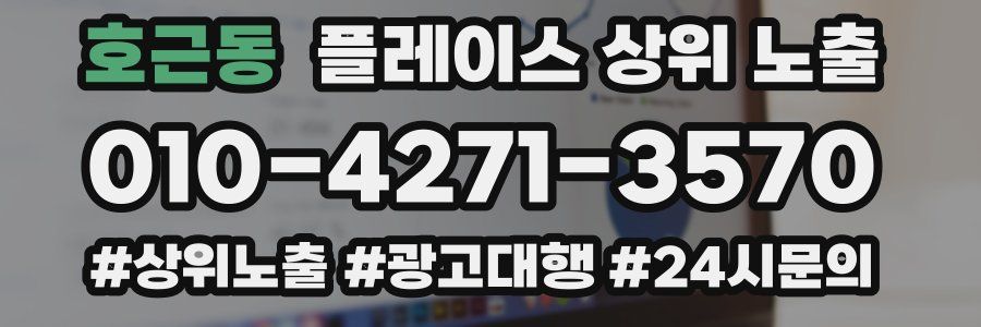 호근동 플레이스 상위 노출
