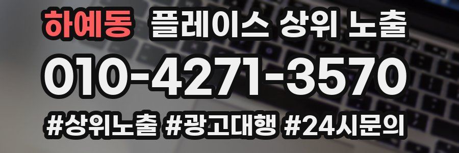 하예동 플레이스 상위 노출 안내