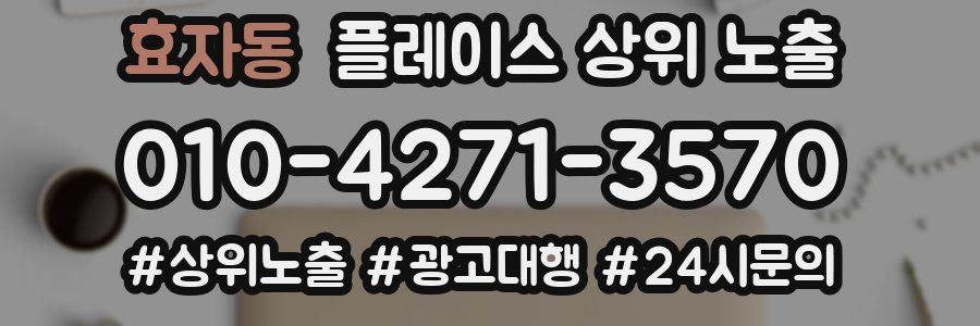 효자동 플레이스 상위 노출 안내