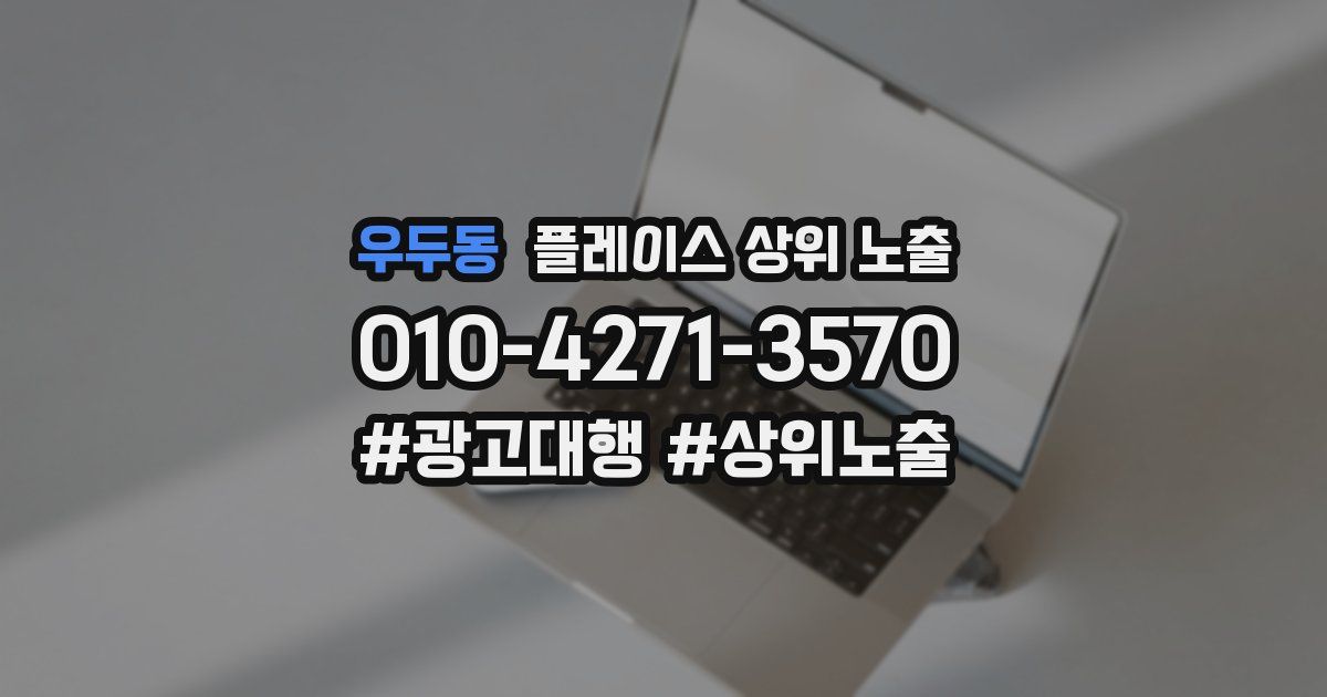 우두동 플레이스 상위 노출 안내