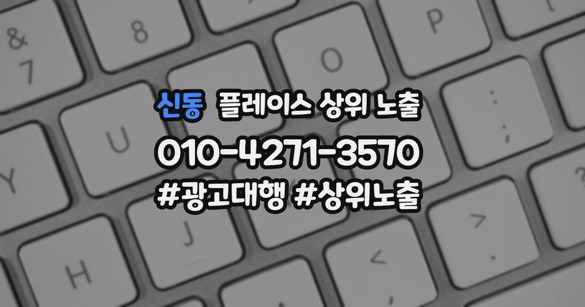 신동 플레이스 상위 노출 상담