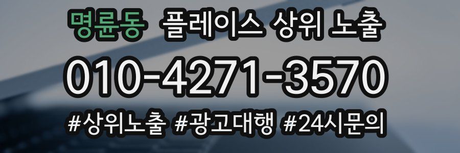 명륜동 플레이스 상위 노출 상담