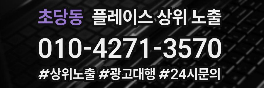 초당동 플레이스 상위 노출 안내