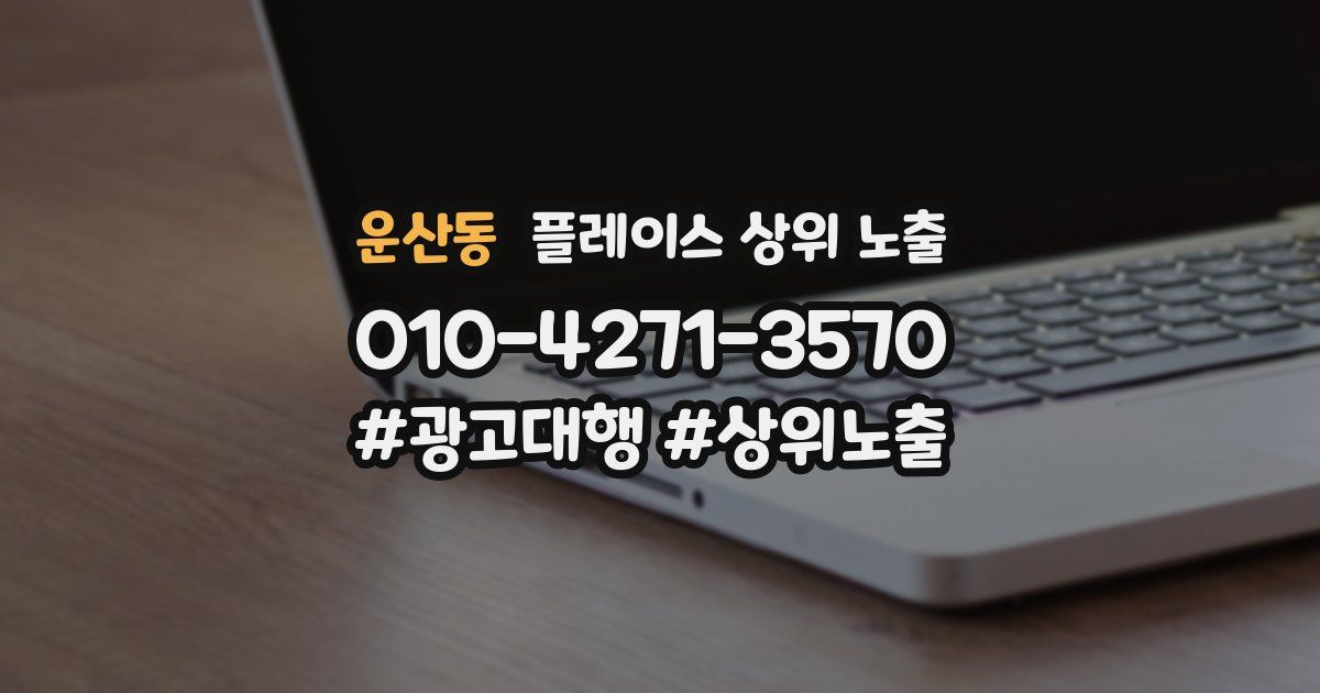 운산동 플레이스 상위 노출