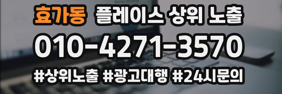 효가동 플레이스 상위 노출 전략