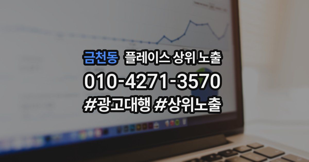 금천동 플레이스 상위 노출 안내