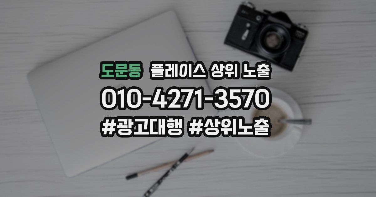 도문동 플레이스 상위 노출 전략