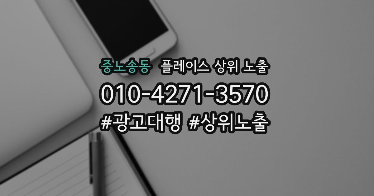 중노송동 플레이스 상위 노출