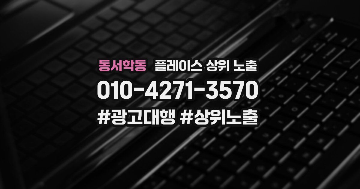 동서학동 플레이스 상위 노출 상담