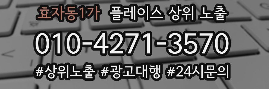 효자동1가 플레이스 상위 노출 개선