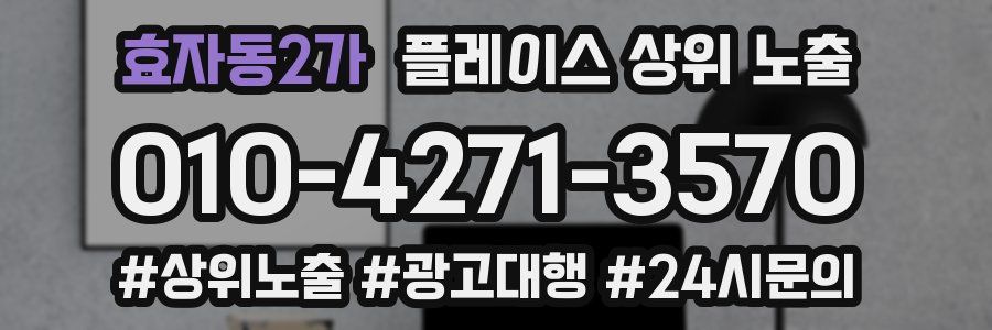 효자동2가 플레이스 상위 노출 상담