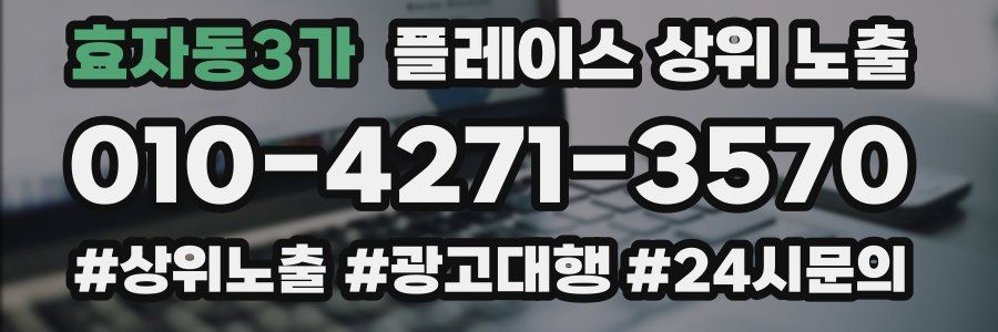 효자동3가 플레이스 상위 노출 전략