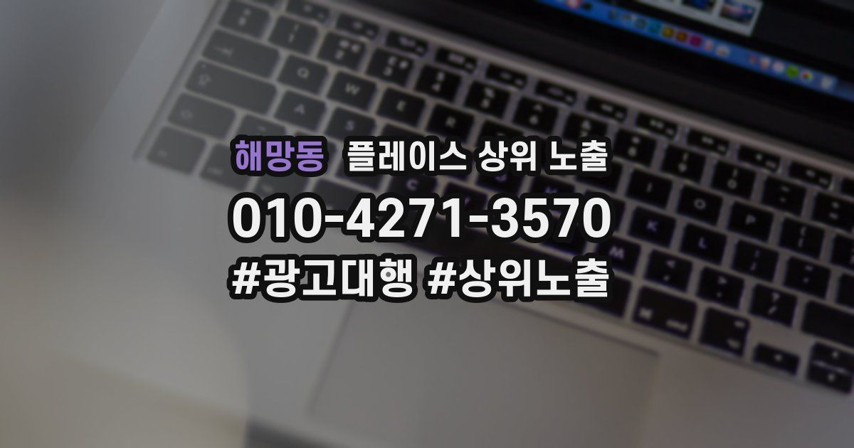해망동 플레이스 상위 노출 안내
