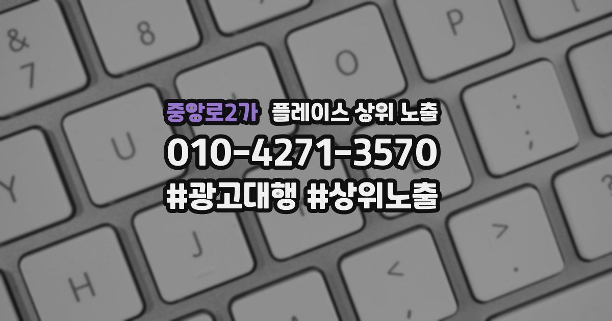 중앙로2가 플레이스 상위 노출 상담