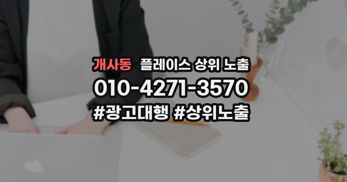 개사동 플레이스 상위 노출 가이드