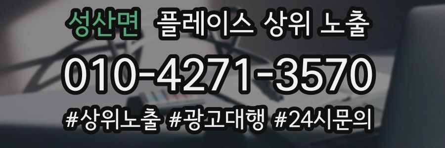 성산면 플레이스 상위 노출 개선