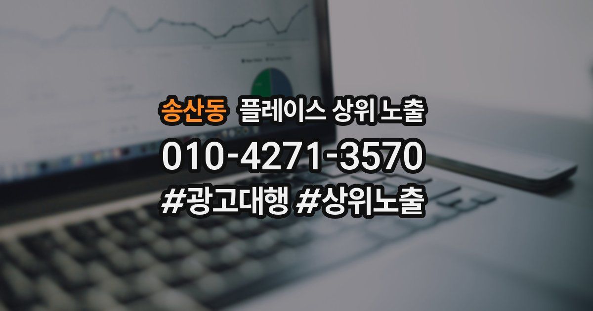송산동 플레이스 상위 노출 안내