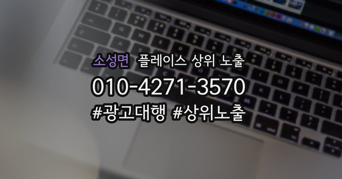 소성면 플레이스 상위 노출 개선