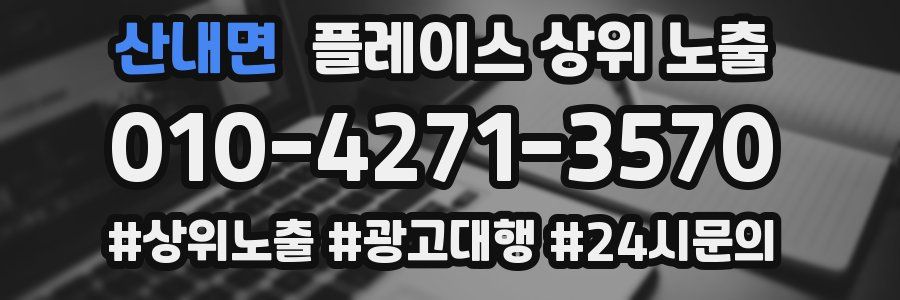 산내면 플레이스 상위 노출 안내
