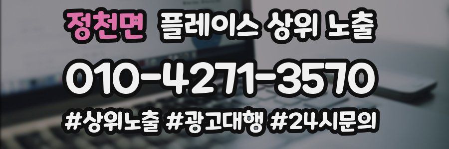 정천면 플레이스 상위 노출 안내