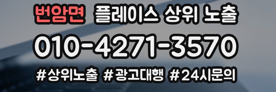 번암면 플레이스 상위 노출 가이드