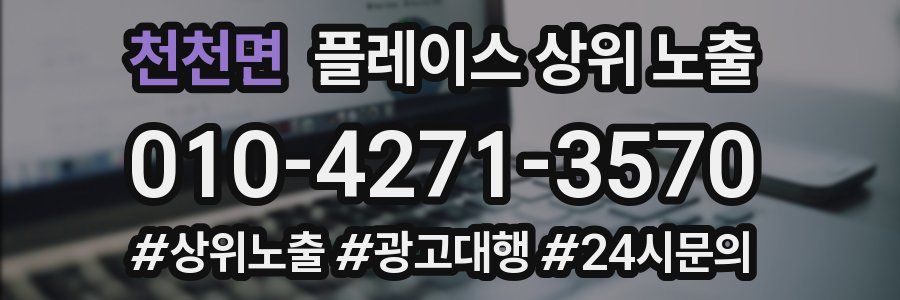 천천면 플레이스 상위 노출 상담