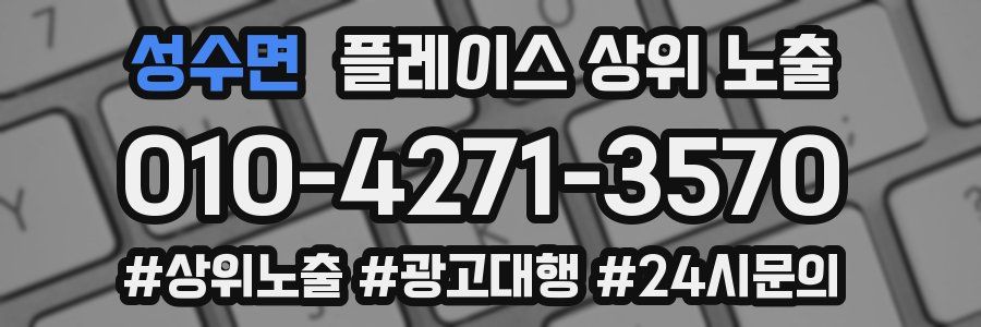 성수면 플레이스 상위 노출 전략