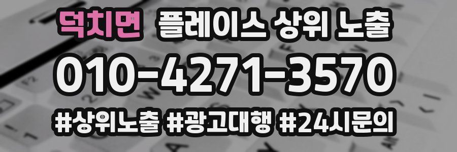 덕치면 플레이스 상위 노출 안내