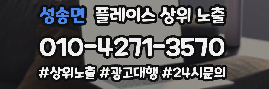 성송면 플레이스 상위 노출 안내