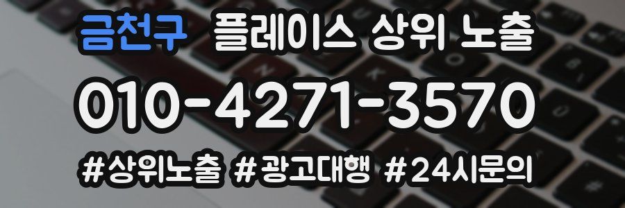 금천구 플레이스 상위 노출 안내