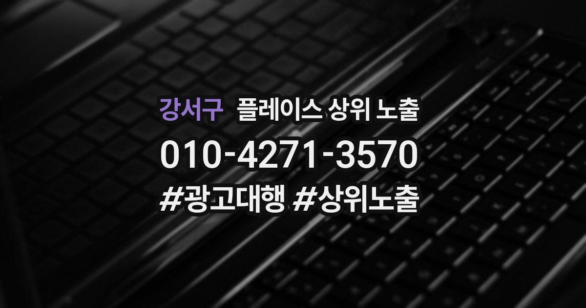 강서구 플레이스 상위 노출 상담