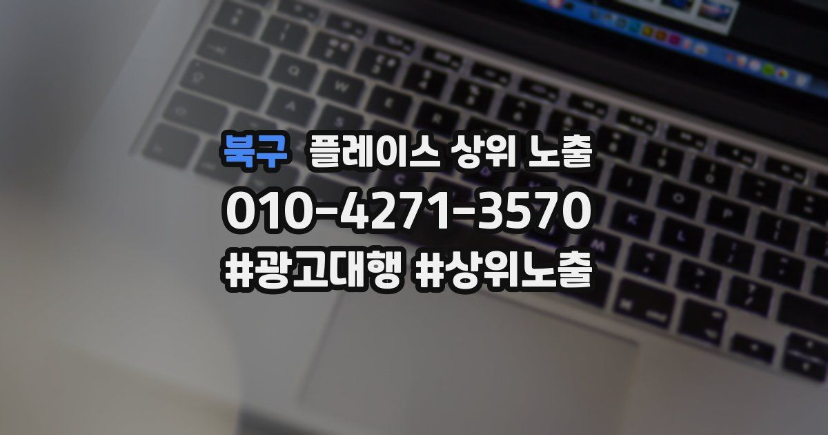 북구 플레이스 상위 노출 전략