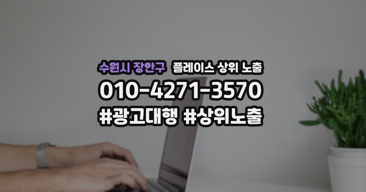 수원시 장안구 플레이스 상위 노출 상담