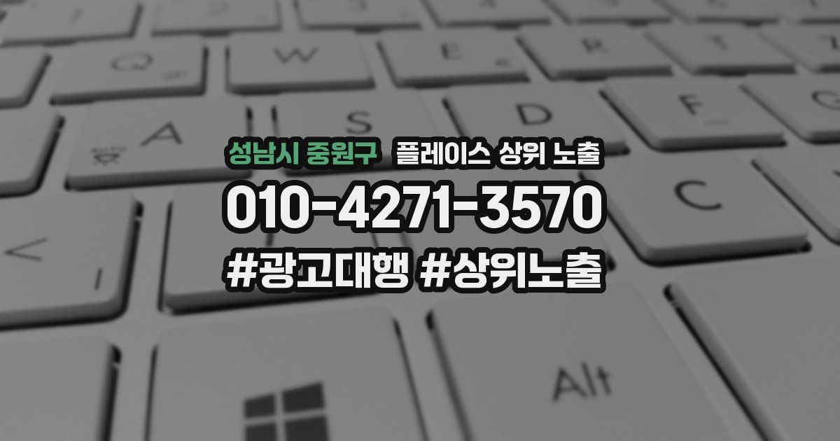 성남시 중원구 플레이스 상위 노출 개선